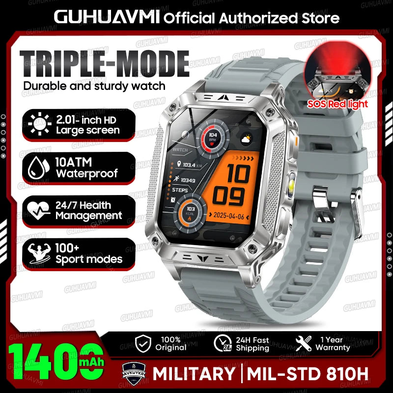 2026 Military-Grade Outdoor Sports Smartwatch 1400mAh