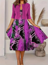 Floral Print Two-Piece Dress Set