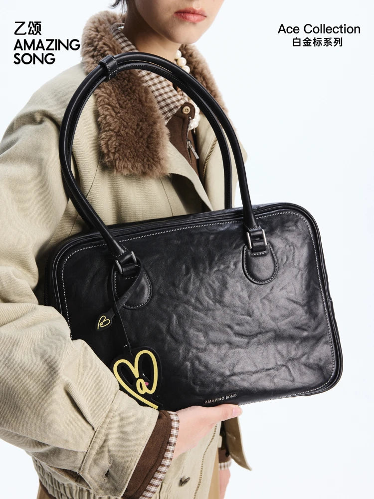 Amazing Song Toast Tote — Large Top Grain Leather Bag