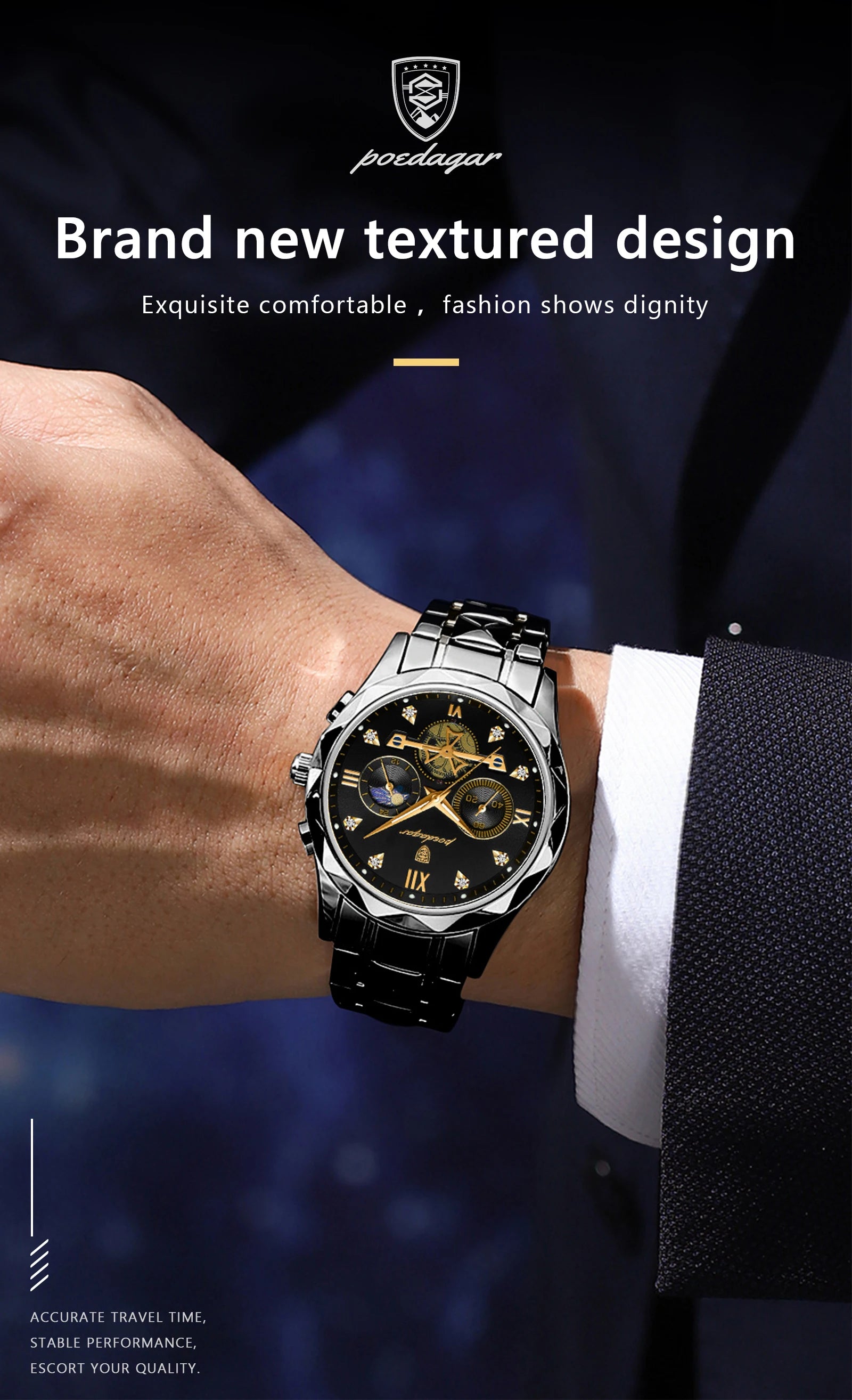 POEDAGAR 996 Men's Luxury Chronograph Watch