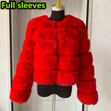 Elegant Winter Faux Fox Fur Crop Jacket