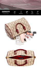 CHCH Women's Pillow Bag Autumn/Winter New Collection Letter Handbag Brown Boston Bag
