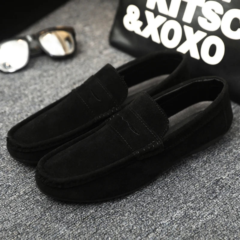 2026 Casual Men's Shoes Versatile Comfortable Work Shoes Driving Loafers Black, Grey, Khaki Three-Colour