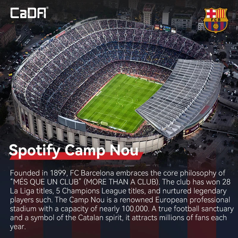 CaDA Camp Nou (Barcelona FC) Stadium Building Block Set / 728 Pieces / Collector's Item for Football Fans & Block Enthusiasts