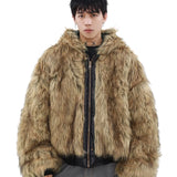 Men's Hooded Faux Fur Winter Jacket