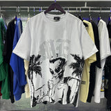 MIXED EMOTION Oversized Cotton Rhinestone T-Shirt