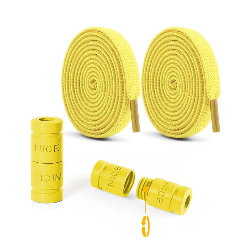 8mm Elastic No-Tie Shoelaces with Button Lock