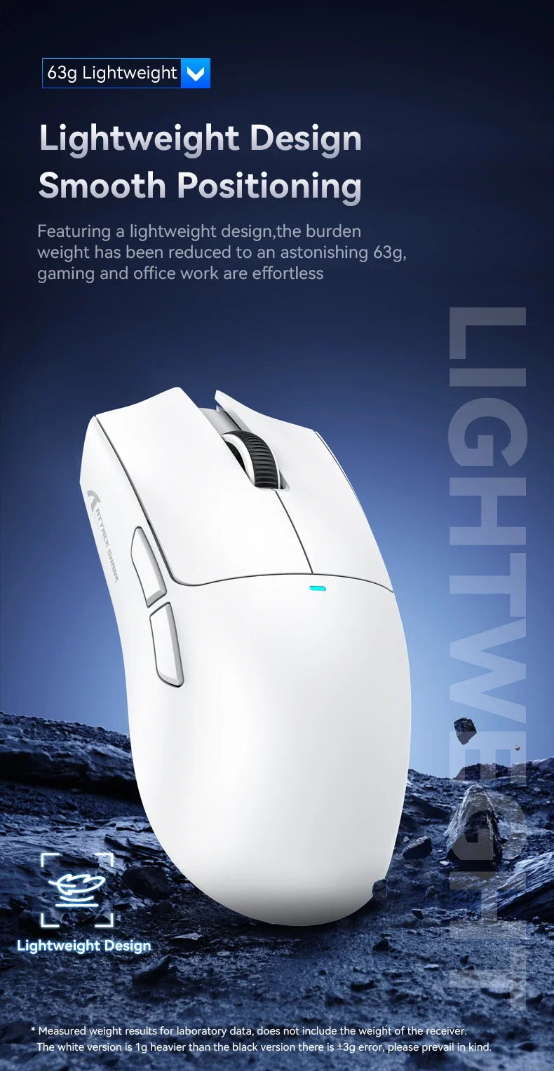 Attack Shark X11 PAW3311 Wireless Bluetooth Mouse, 2.4G 400IPS RGB PC Gaming Mouse