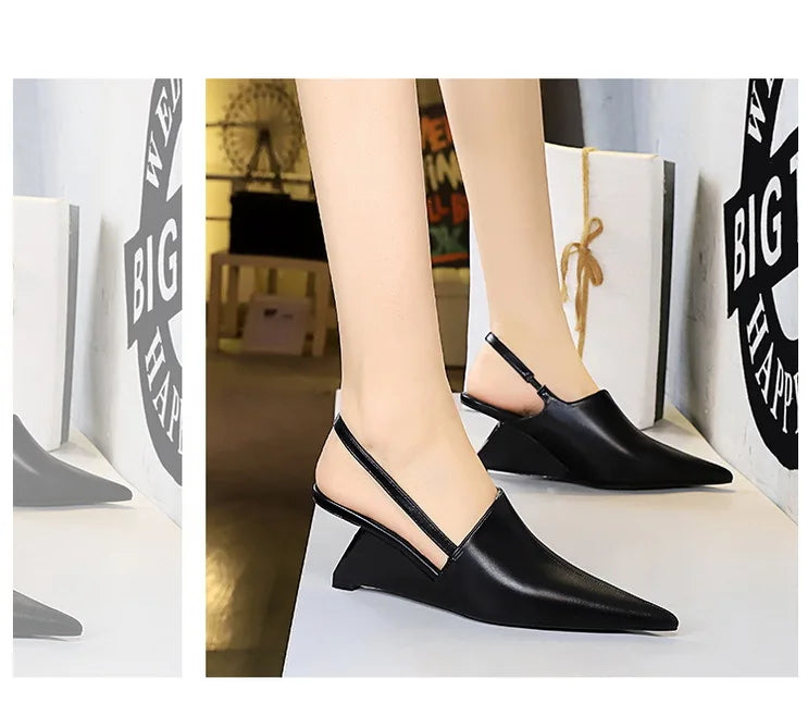 Designer Wedge Heel Sandals – Pointed Toe Women's Pumps