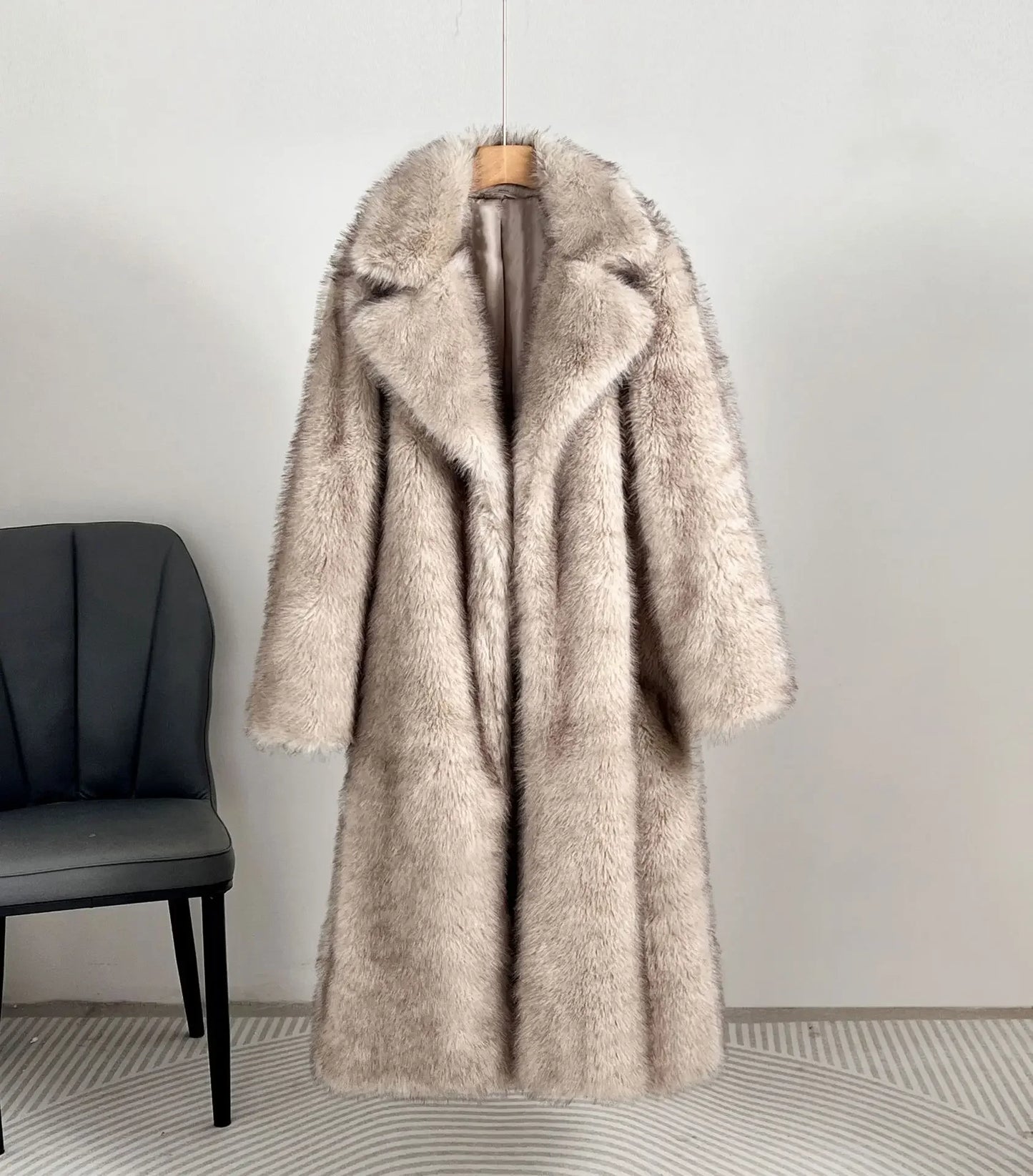Luxury Gradient Faux Fur Overcoat