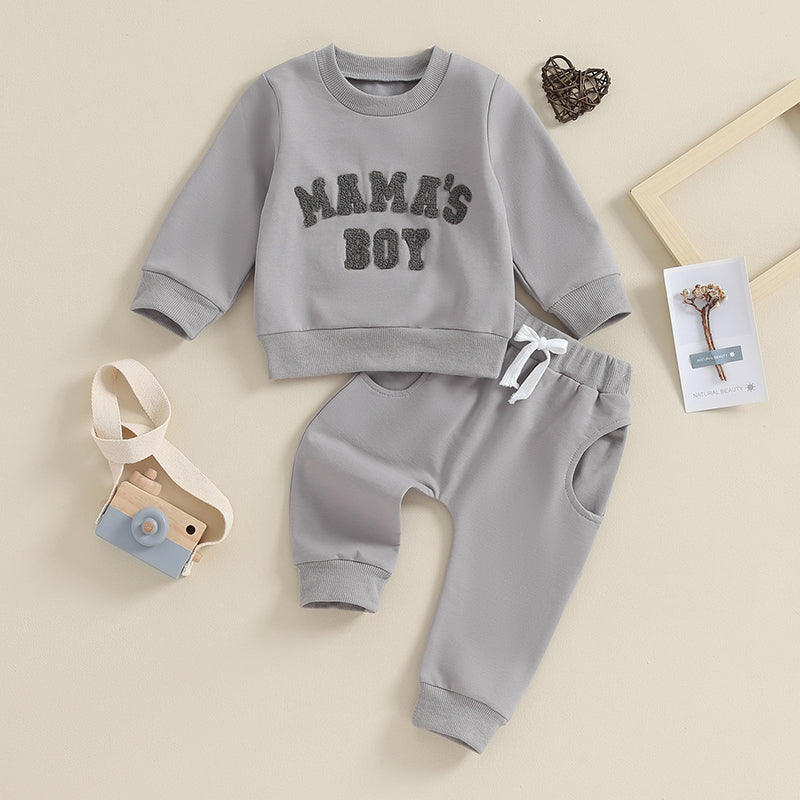 Baby Boy 2-Piece Fall/Winter Outfit | Letter Print Crewneck Sweatshirt & Joggers (0-3Y)