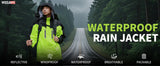 WOSAWE Unisex Waterproof Riding Rain Jacket | Reflective