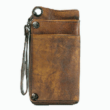 Handmade Vintage Crazy horse Genuine Leather Wallet men Leather long wallet clutch bag male purse money clips money bag