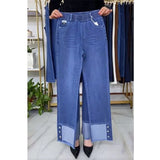 Women's Wide Leg High Waist Stretch Denim Jeans
