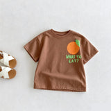 Solid Color Printed T-shirt For Kids Clothing Summer Short-sleeved Tops Fashion Simple Comfort Baby Girl And Boy Tshirts 1-7 Age