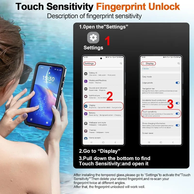 IP68 Waterproof Samsung Galaxy Case with Screen Protector