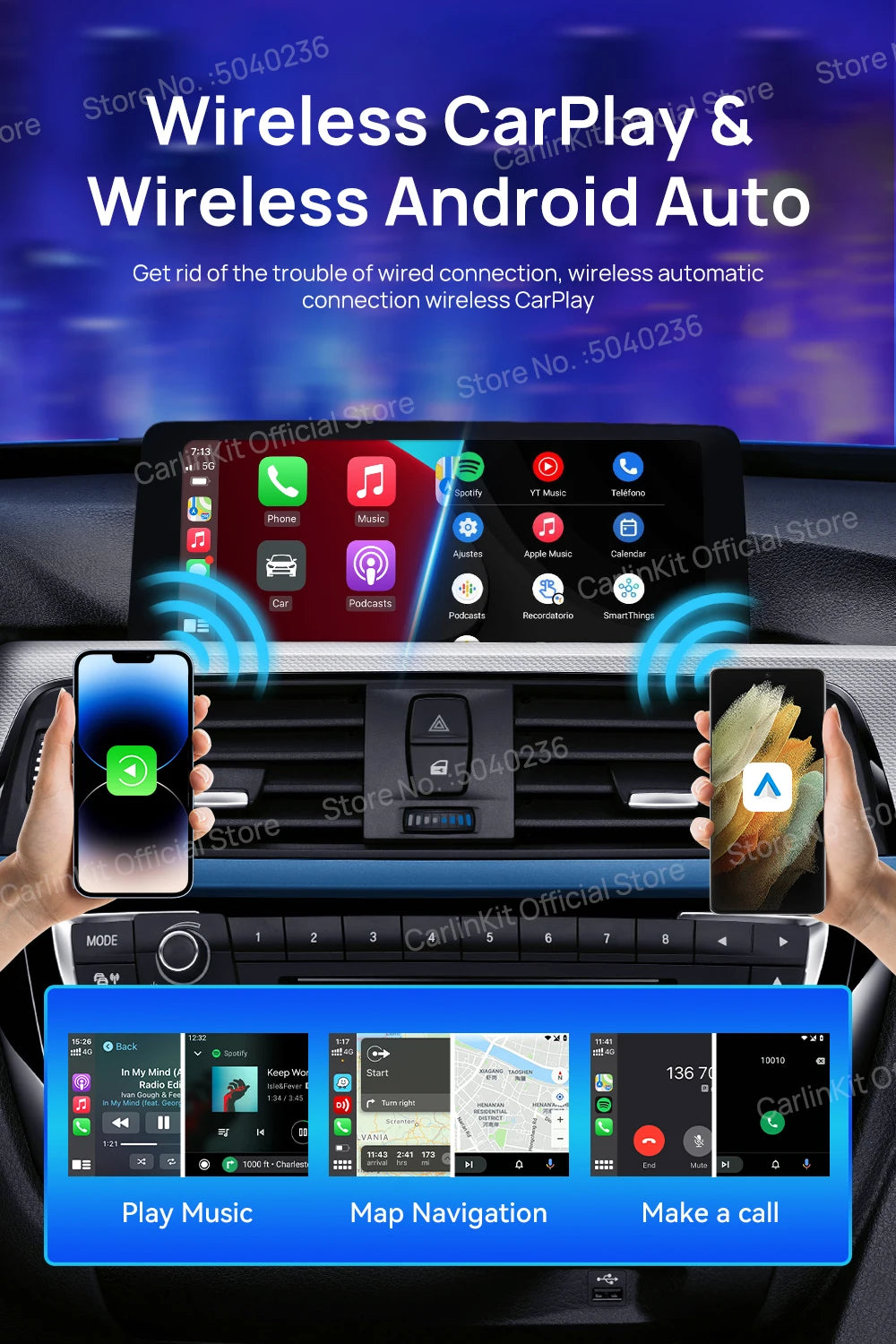CarlinKit Wireless CarPlay & Android Auto AI Box
