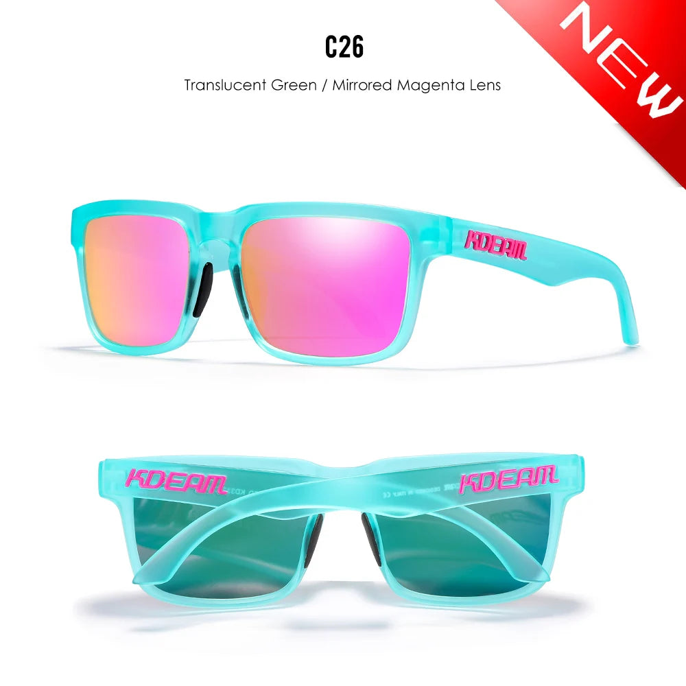 KDEAM Men's Polarized Sunglasses Square Casual Outdoors Sun Glasses Women Unisex Sunglass For Couple With New Package