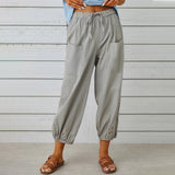 Women's High-Waist Cotton Linen Pants