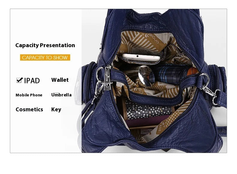 Women Fashion Handbags Women Shoulder Bags PU Leather Handbag Female Satchel Big-capacity Shoulder Purse Bag Bolsa Feminina