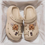 Summer Cartoon EVA Clogs for Women Thick Sole Non Slip Garden Beach Sandals Woman Fashion DIY Chunky Platform Sandalias De Mujer