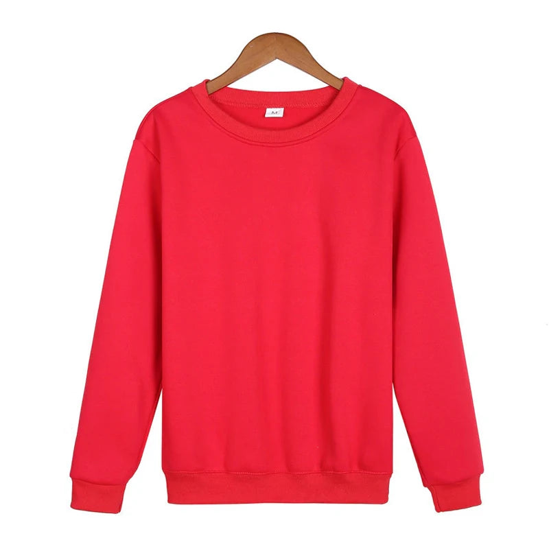 Men's Solid Crew Neck Pullover Sweatshirt