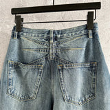 High-Waist Cotton Straight Jeans — Women's Slim Fit