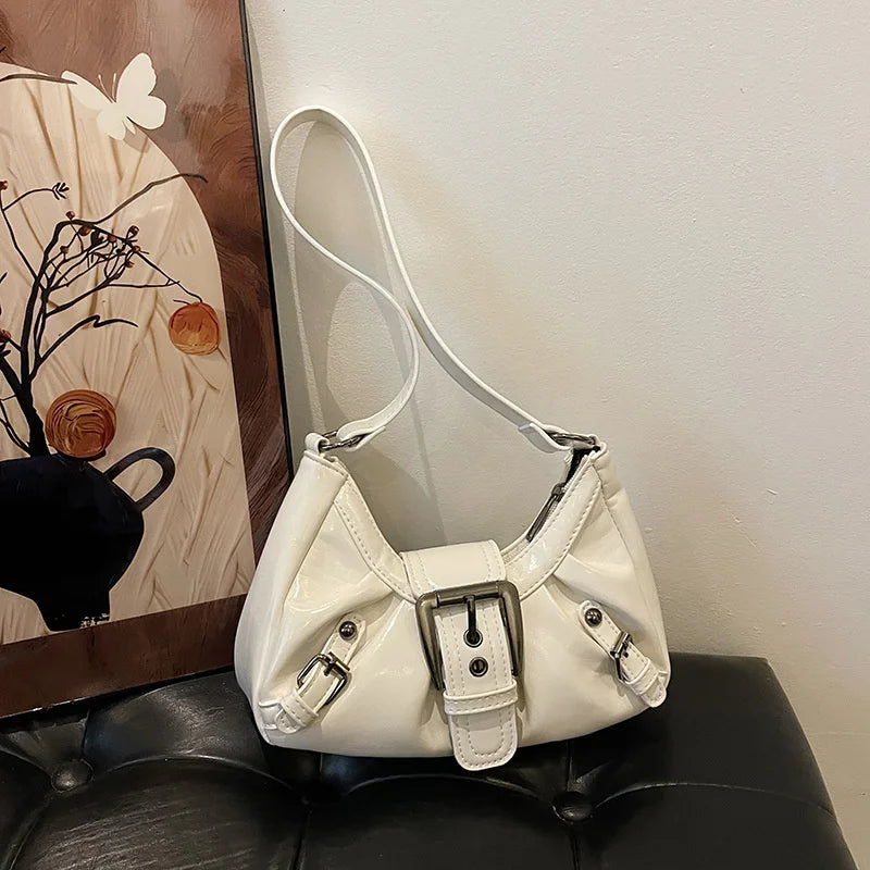 Y2K Retro Pleated Hobo Shoulder Bag for Women Hot Selling Maillard Style Underarm Bag Clutch Handbags for Travel Work Shopping