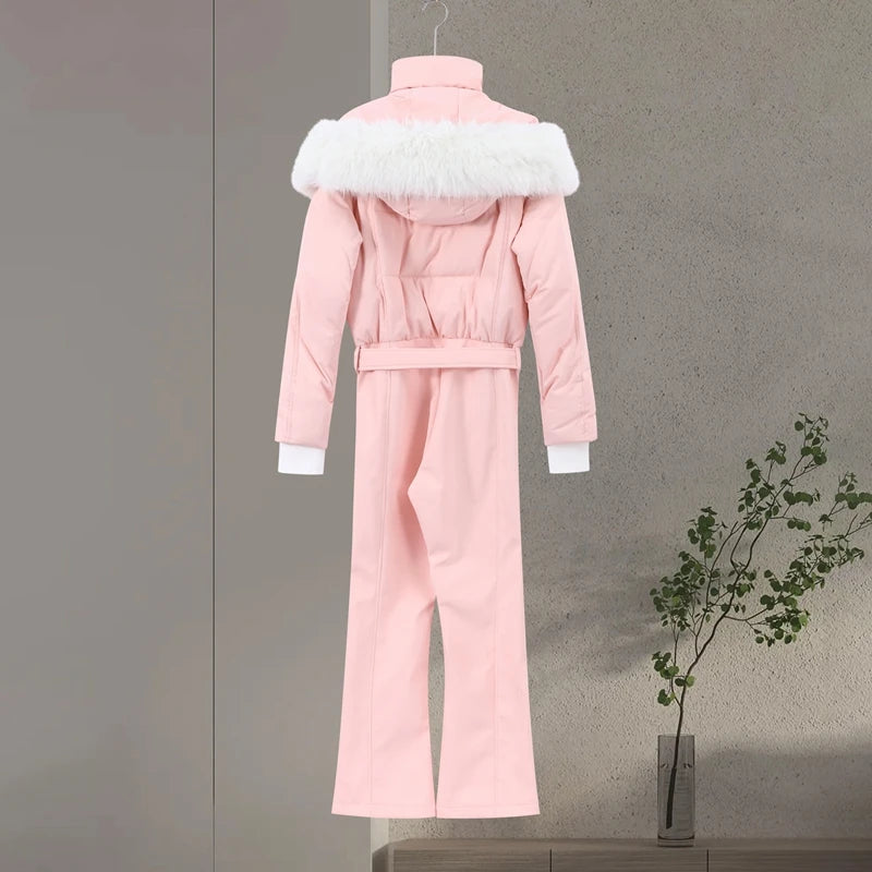 Slim-Fit Hooded Winter Ski Romper