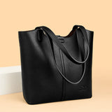 Genuine Brand Soft Leather Shoulder Bag For Women Casual Tote Bag Female Solid Color Purse Simple Design Handbag Commuting Sac