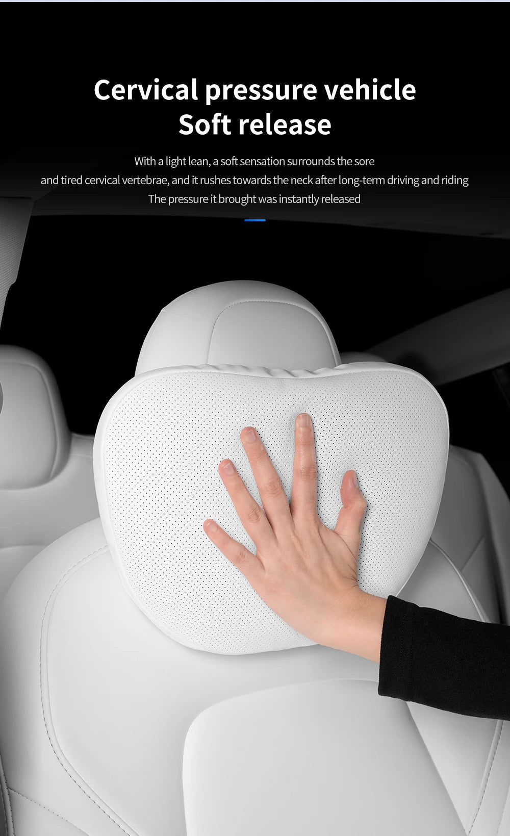 Tesla Model 3/Y Juniper Nappa Leather Car Seat Neck Pillow