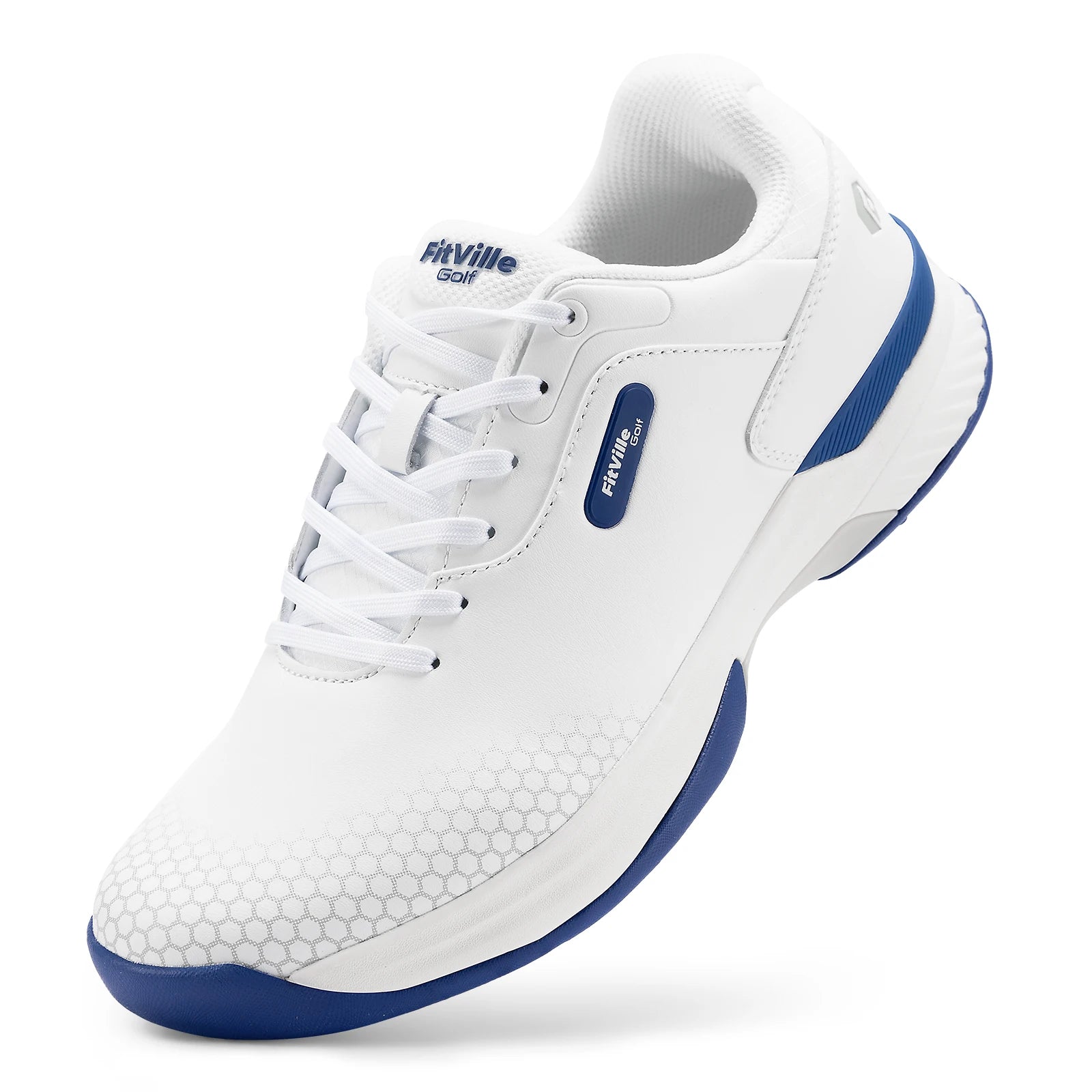FitVille Wide Men's Golf Shoes Non-Slip Wear-Resistant Comfortable Pickleball Sports Shoes Suitable for Swollen Feet Relieve Toe
