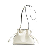 Autumn and Winter Classic Flamenco Fashion Lucky Bag Cloud Bag Genuine Leather Drawstring Shoulder Crossbody Bucket Bag for Wome