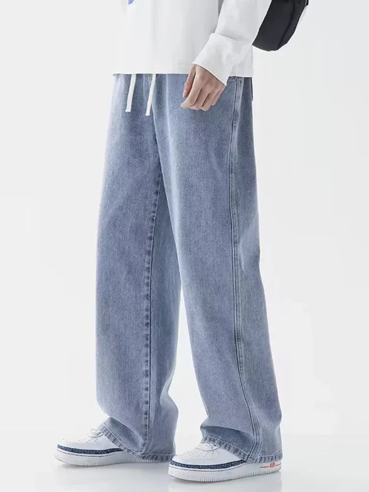 Men's Wide Leg Drawstring Jeans