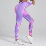 New Women Tie dye High Waist Legging Push Up Scrunch Gym Sports Yoga Pants Elastic Soft Tights Workout Booty Leggins Nylon
