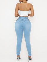 Women's High-Waist Slim Denim Jeans – Butt-Lifting Stretch Fit