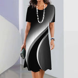 Women’s Striped Short-Sleeve Summer Dress