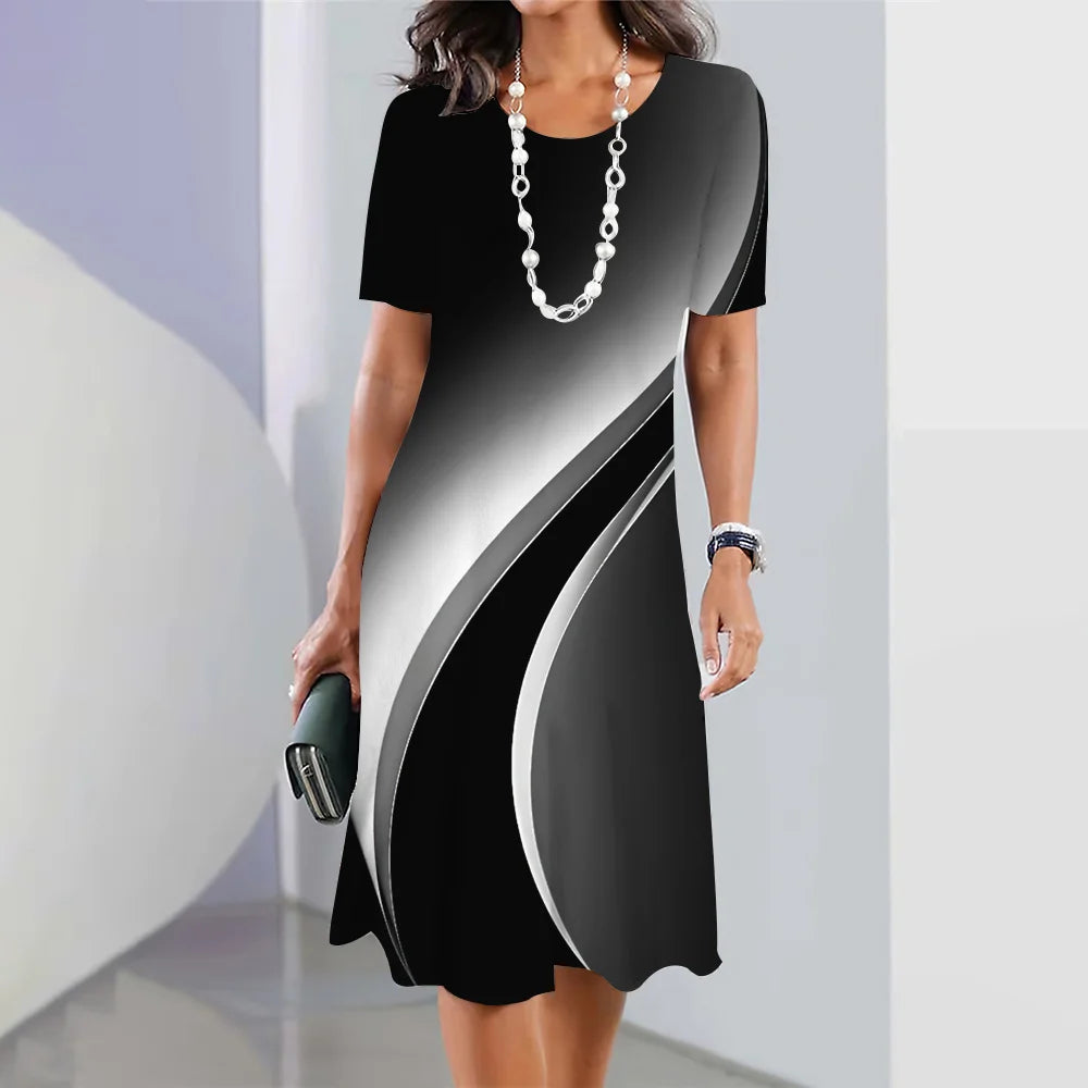 Women’s Striped Short-Sleeve Summer Dress