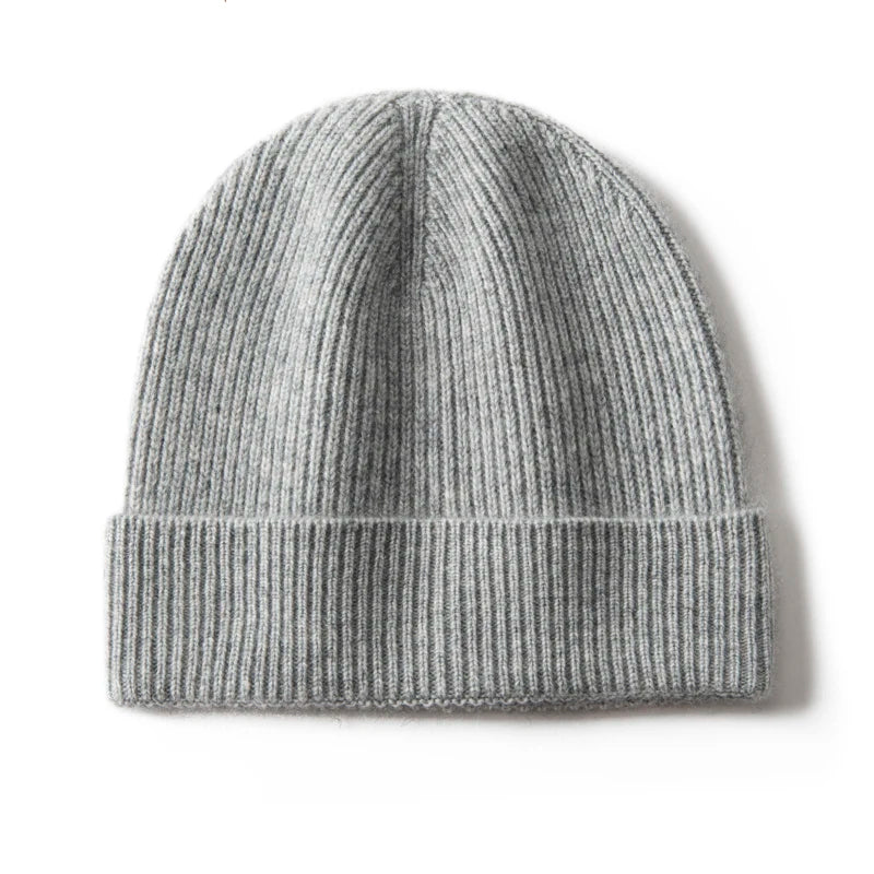 MERRILAMB Men's Pure Cashmere Ribbed Beanie | Soft & Warm