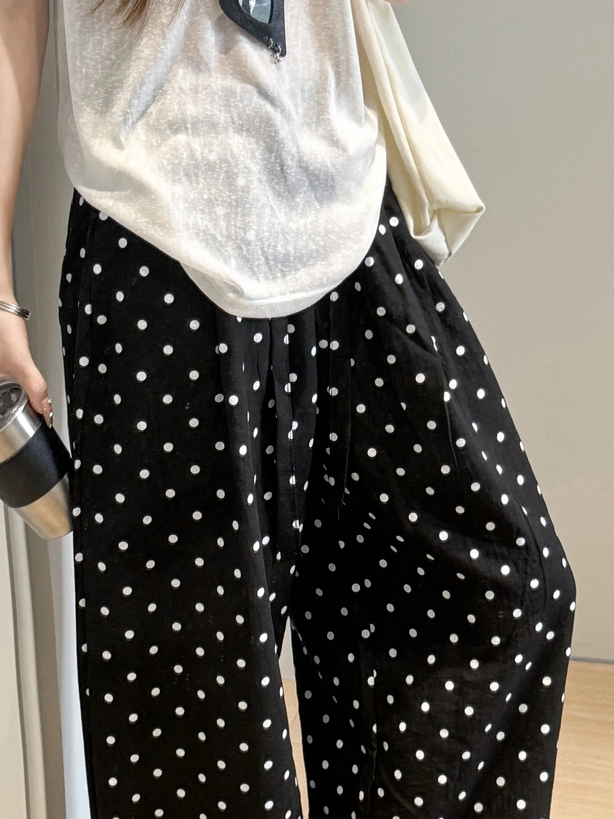 Women's Linen Blend Wide-Leg Pants