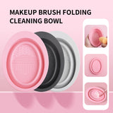 USA-Made Silicone Makeup Brush Cleaner Pad & Foldable Cleaning Bowl