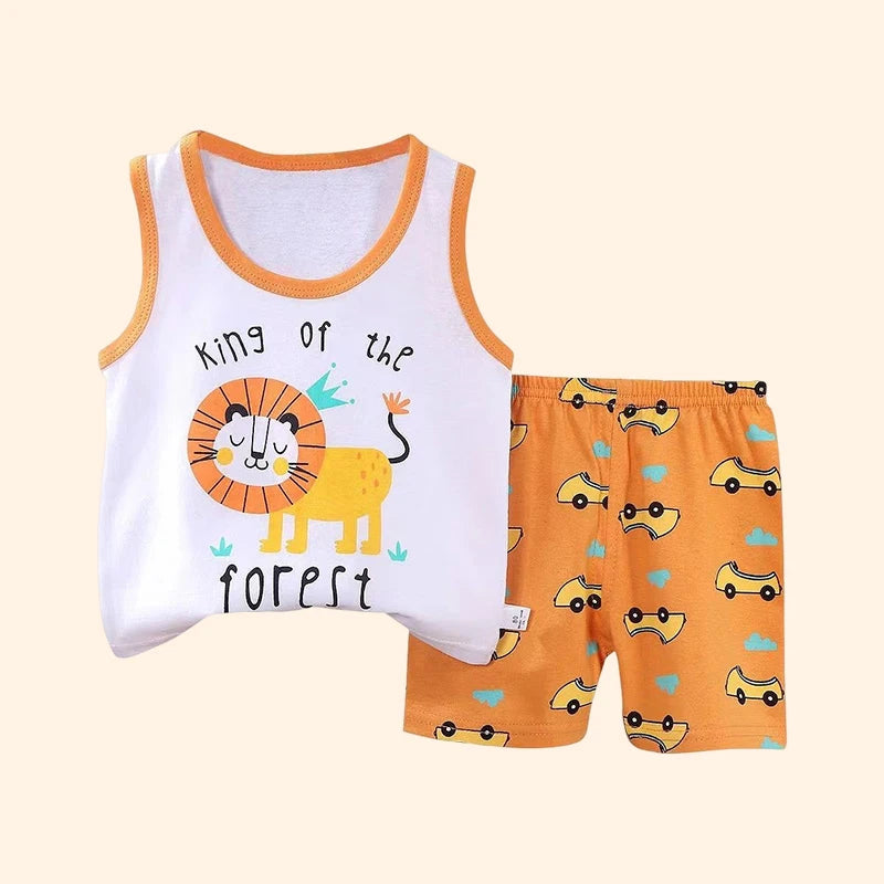 Kids' Summer Cotton 2-Piece Vest Set