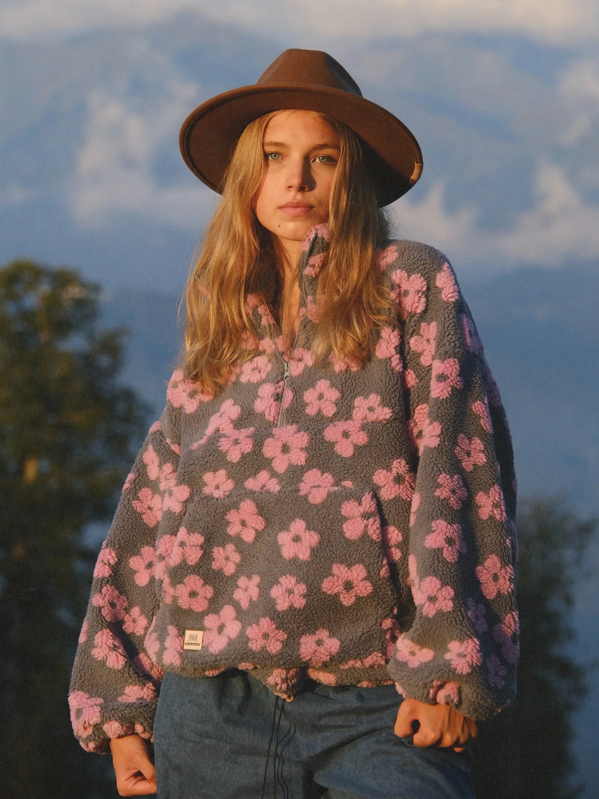 Zekye Women's Sweatshirt Flower Fleece Half Zipper Lapel Sweater Thickened with Lining Winter Clothes Woman Y2k Clothes