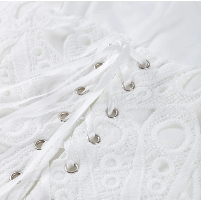 Strapless Eyelet Two-Piece Set