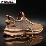 Men's Non-Slip Casual Sneakers Breathable Outdoor Jogging Training Hiking Sports Running Outdoor Weave Knit Lace Up Shoes