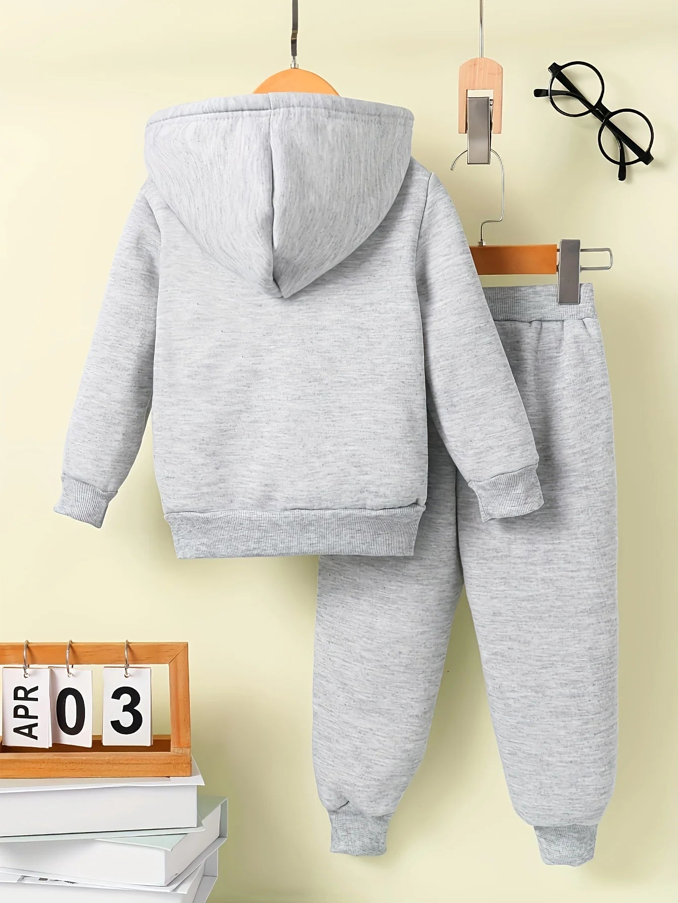 Baby Boy Fleece Hoodie & Sports Pants Set - Cozy Letter Print Tracksuit (6M-3Y)