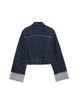Vintage Blue Denim Jacket – Single Breasted Casual Chic