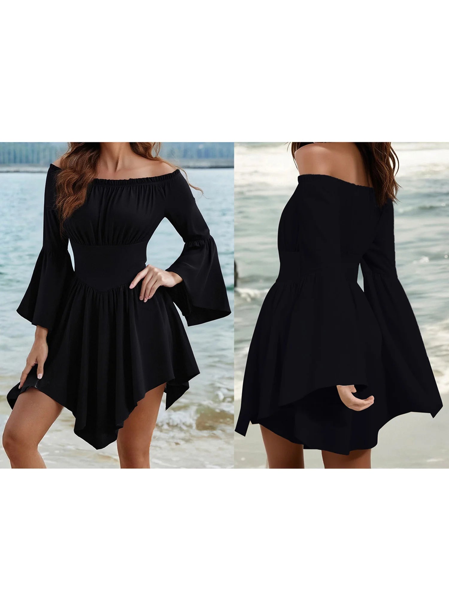 Elegant Off-Shoulder Velvet Midi Dress