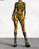 Women's 3D Print Goddess Jumpsuit Catsuit Costume