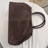 Motingsome Oversized 40cm Women Tote 100% Natural Suede Leather Lady Handbag Luxury Daily Bags Bowling Purses Matte Cowhide Bag